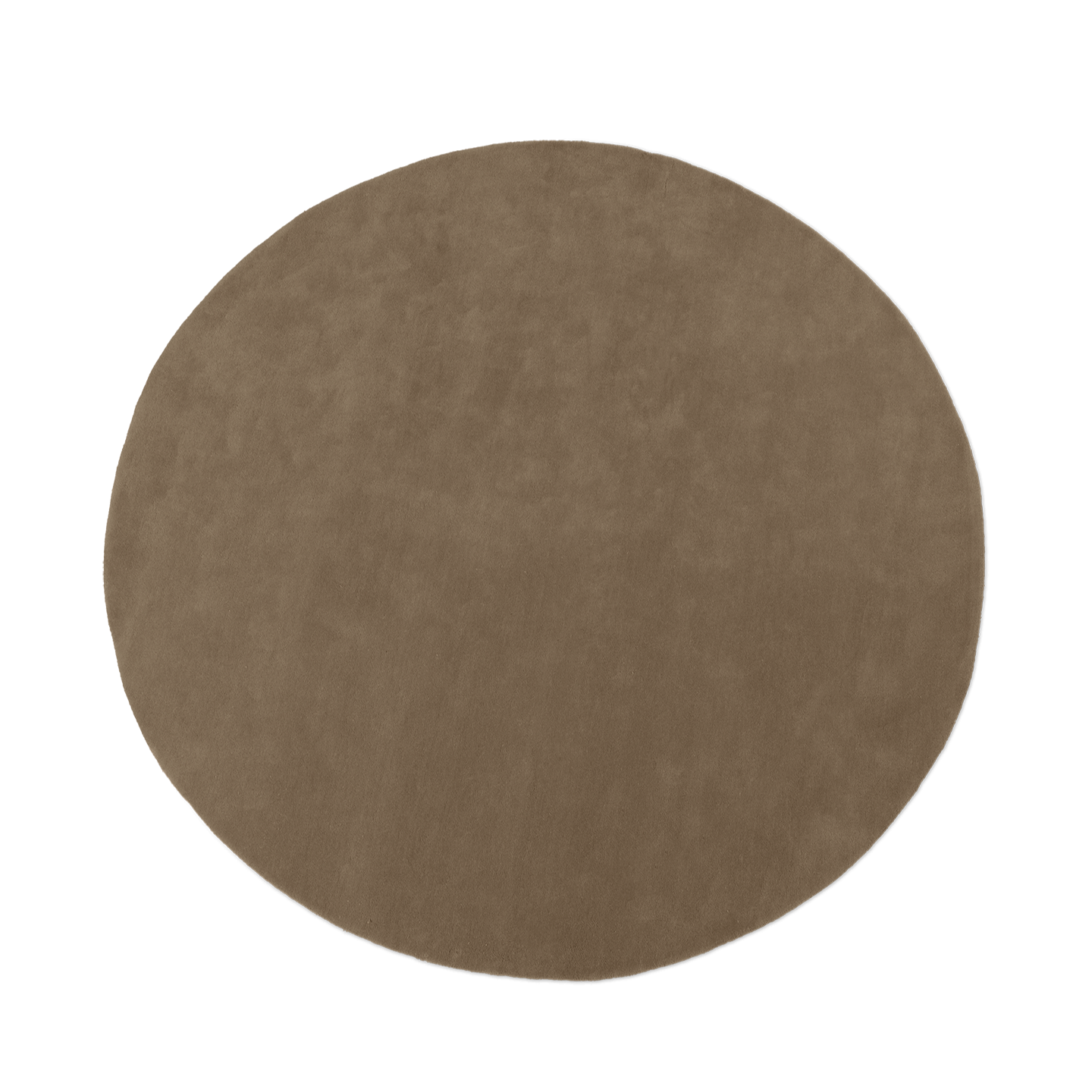 Teppe Stille Tufted Rug fra Ferm Living i fargen Ash Brown i rund variant