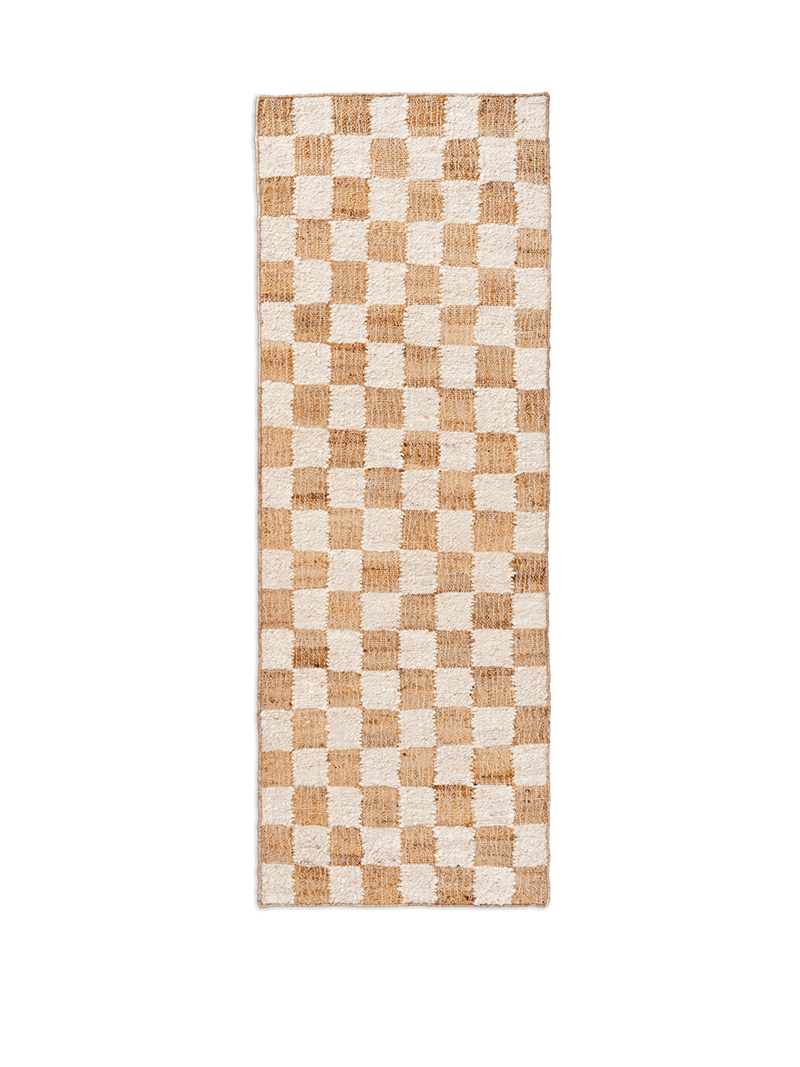 Løper Check Wool Jute fra Ferm Living i fargen off-white/ natur