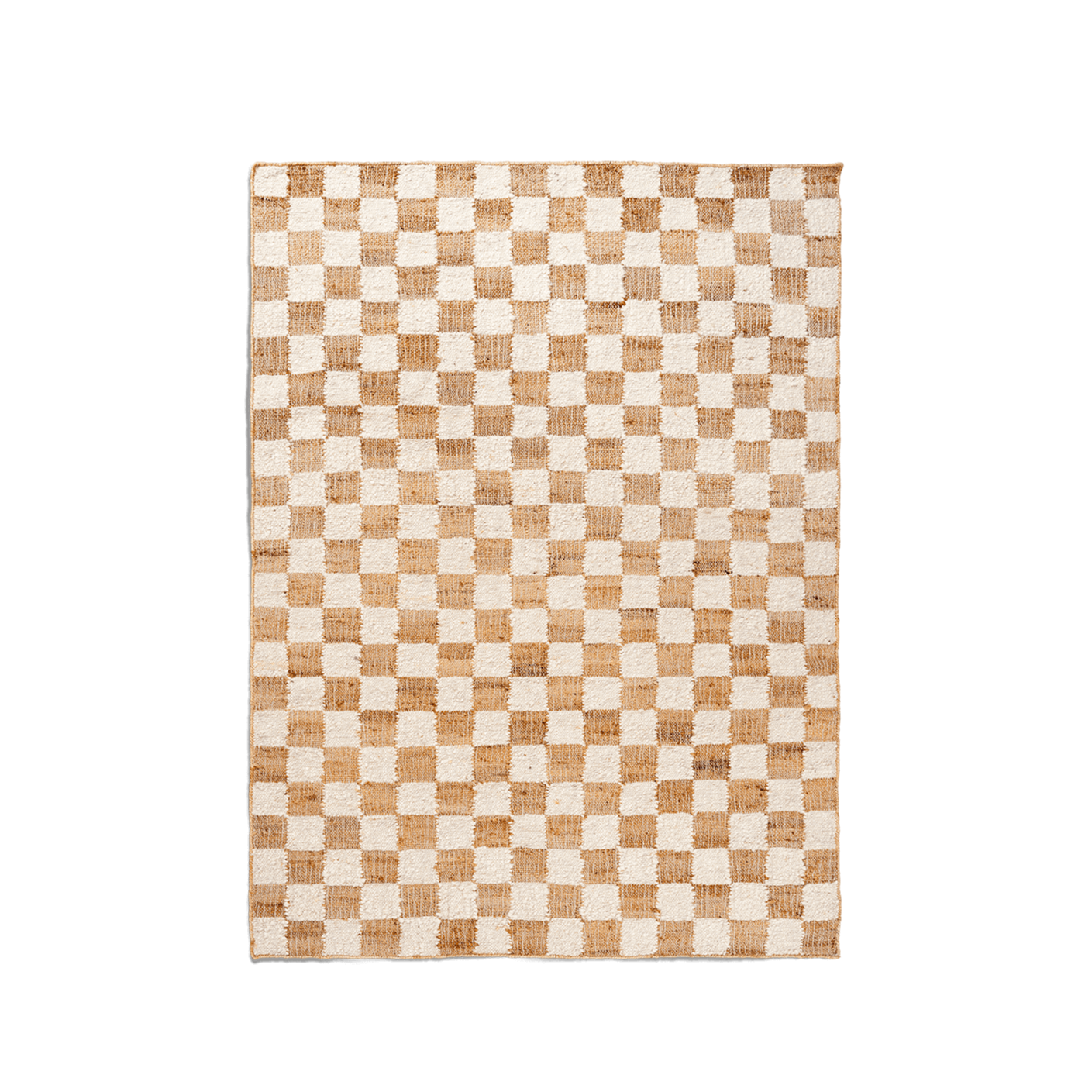 Teppe Teppe Check Wool Jute fra Ferm Living i fargen off-white/ natur