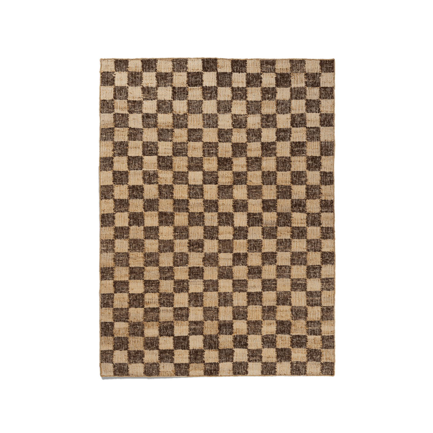 Teppe Teppe Check Wool Jute fra Ferm Living i fargen kaffe/ natur