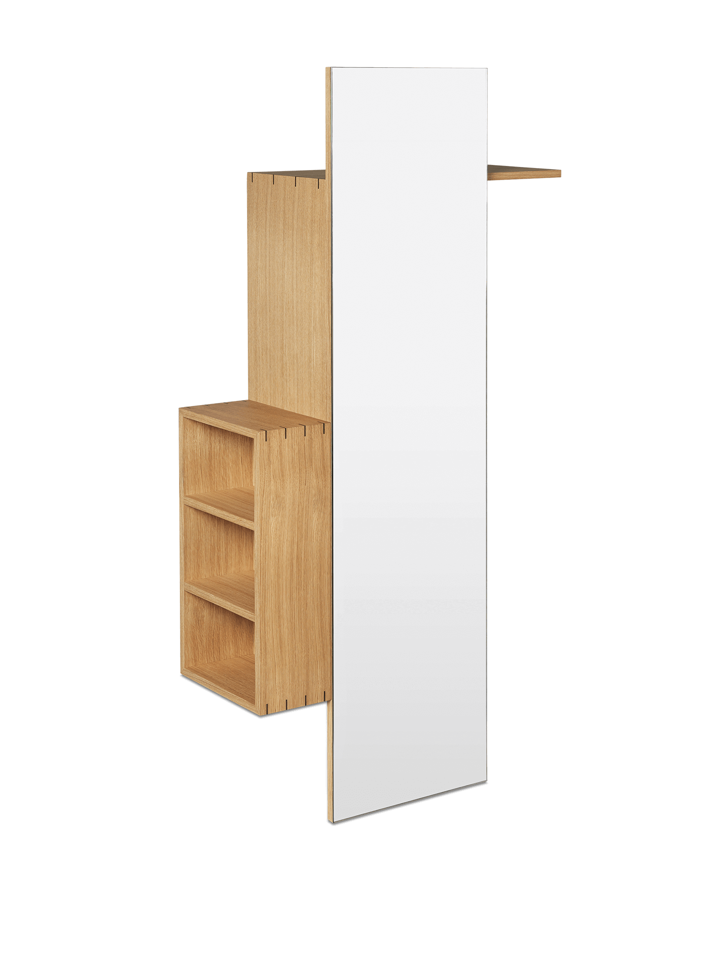 Skap Bon Hallway Cabinet, fra Ferm Living, treverk, eik, speil, hylle, oppbevaring