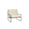 Utestol Desert Dolce Lounge Chair i Pure Bouclé / off-white bouclé med svart understell fra Ferm Living.