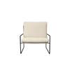 Utestol Desert Dolce Lounge Chair i Pure Bouclé / off-white bouclé med svart understell fra Ferm Living.