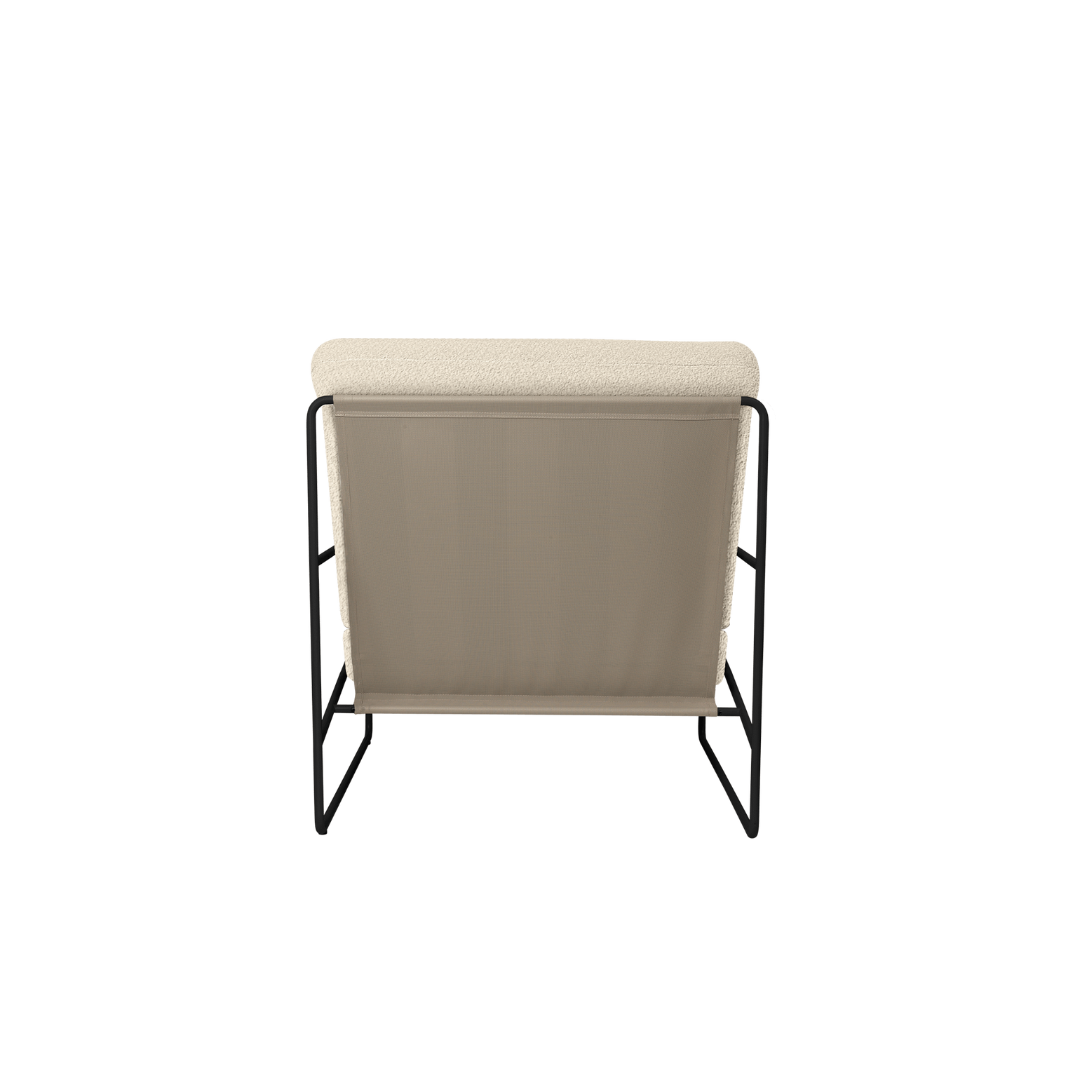 Utestol Desert Dolce Lounge Chair i Pure Bouclé / off-white bouclé med svart understell fra Ferm Living.