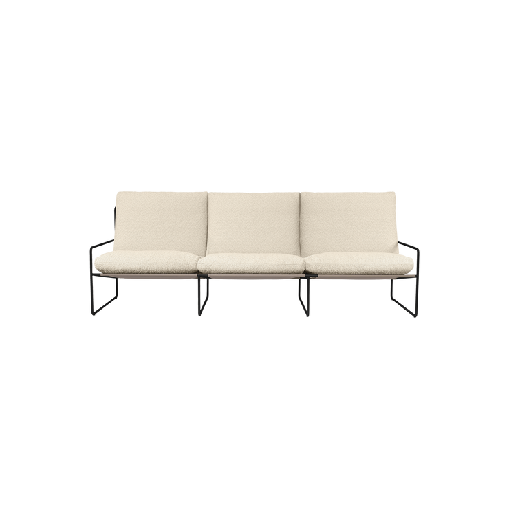 3-seter utesofa Desert Dolce i Pure Bouclé / off-white med svart understell fra Ferm Living.