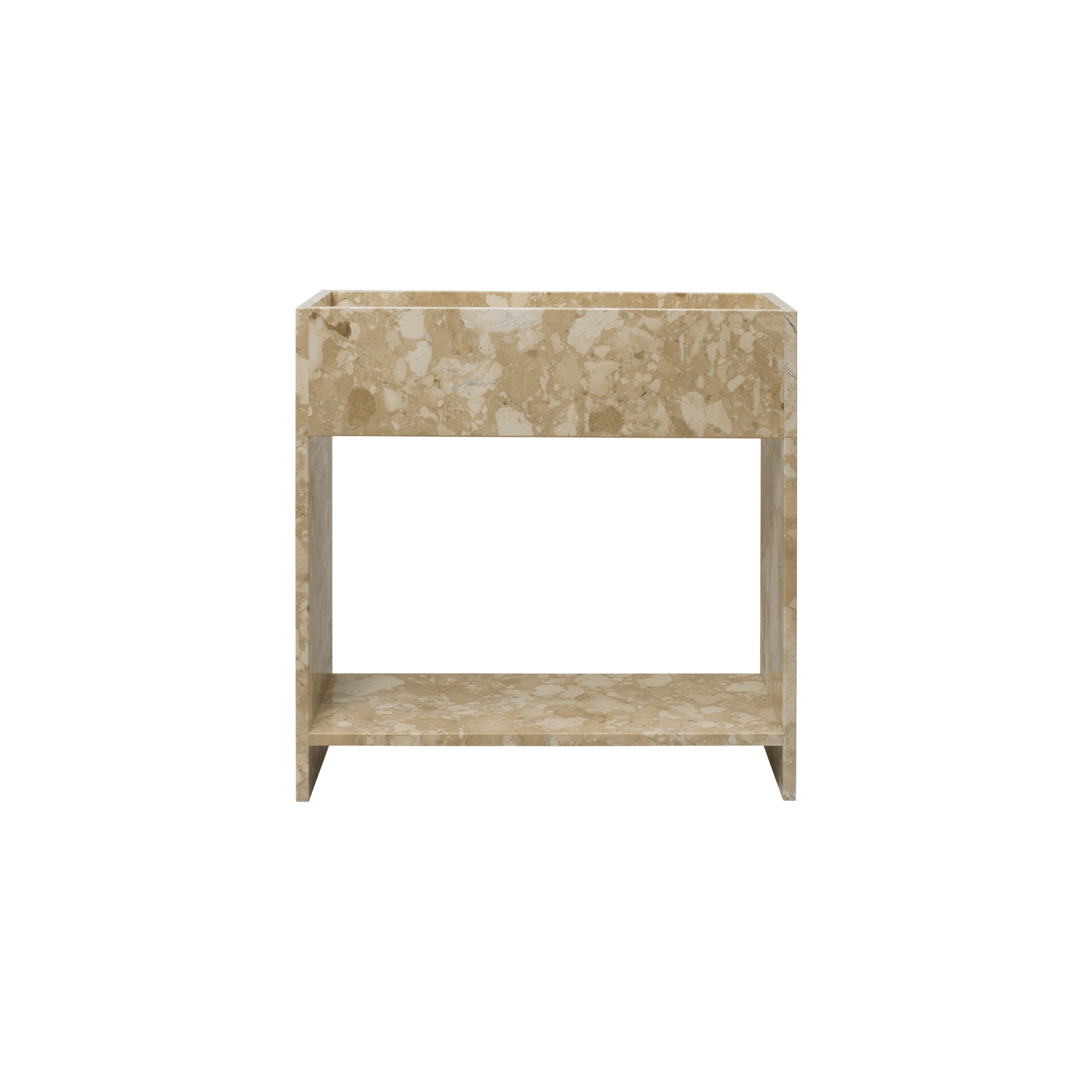 Plantekasse Stone Plant Box med hylle i beige marmor fra Ferm Living