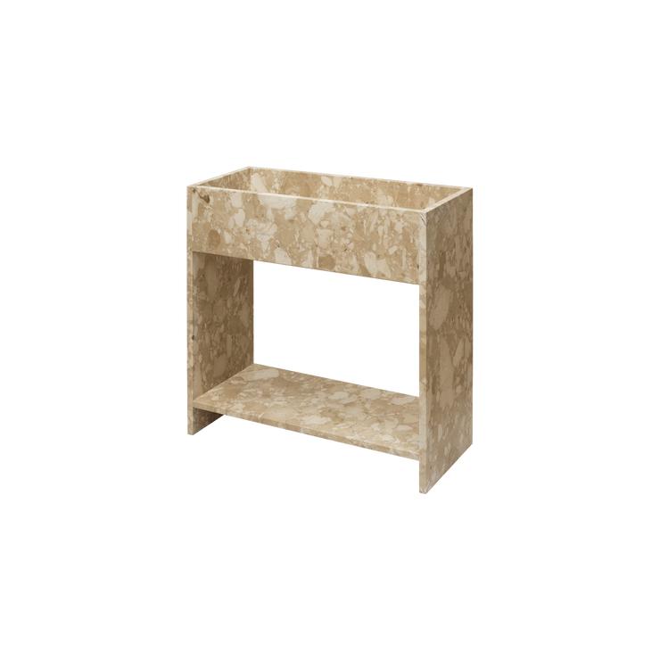 Plantekasse Stone Plant Box med hylle i beige marmor fra Ferm Living