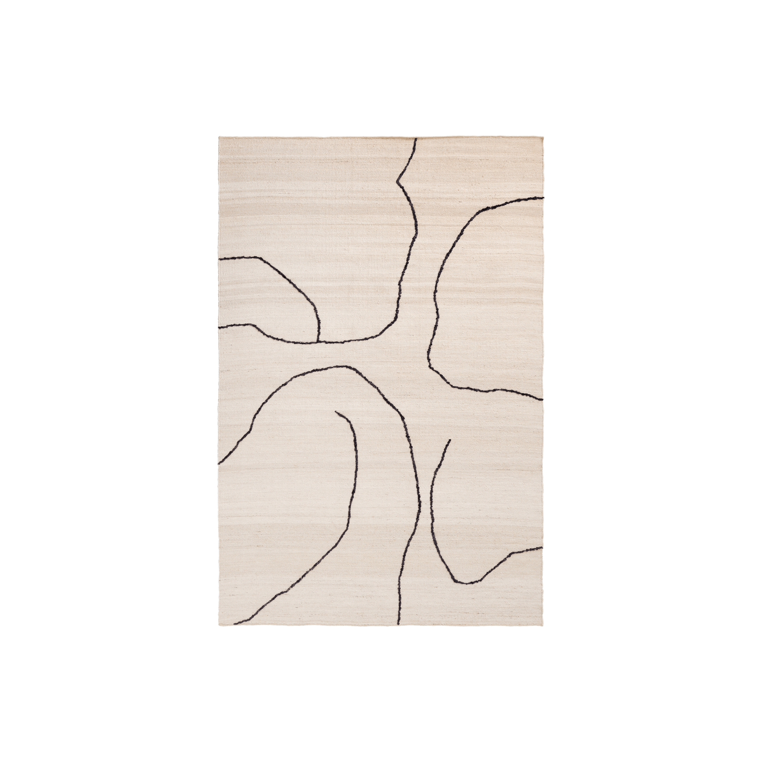 Teppe Gesso Jute Rug fra Ferm Living i hvitt (Off-white/Dark fig) i størrelse medium.