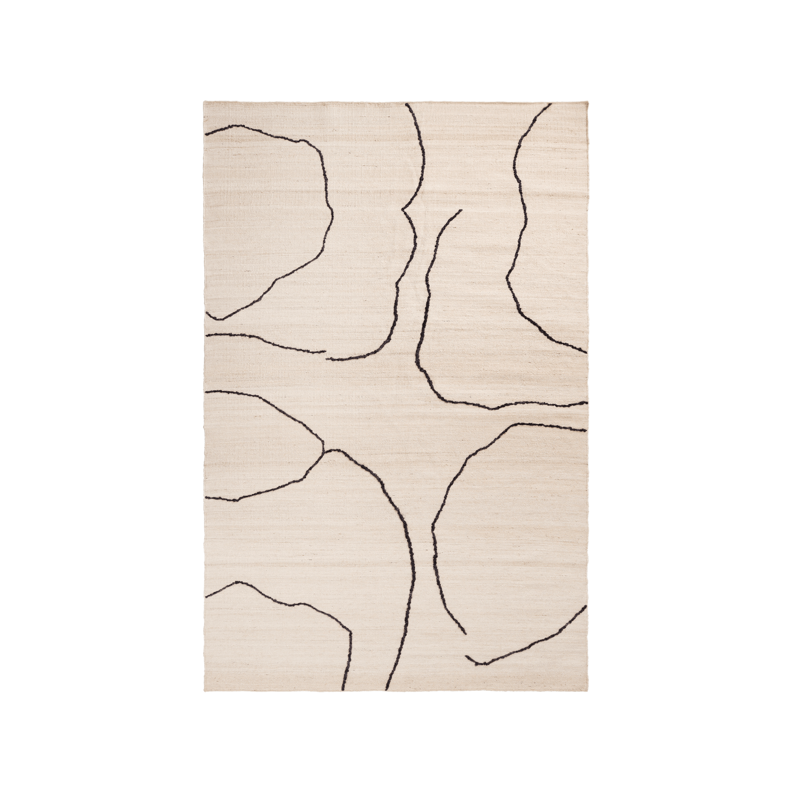 Teppe Gesso Jute Rug fra Ferm Living i hvitt (Off-white/Dark fig) i størrelse large.