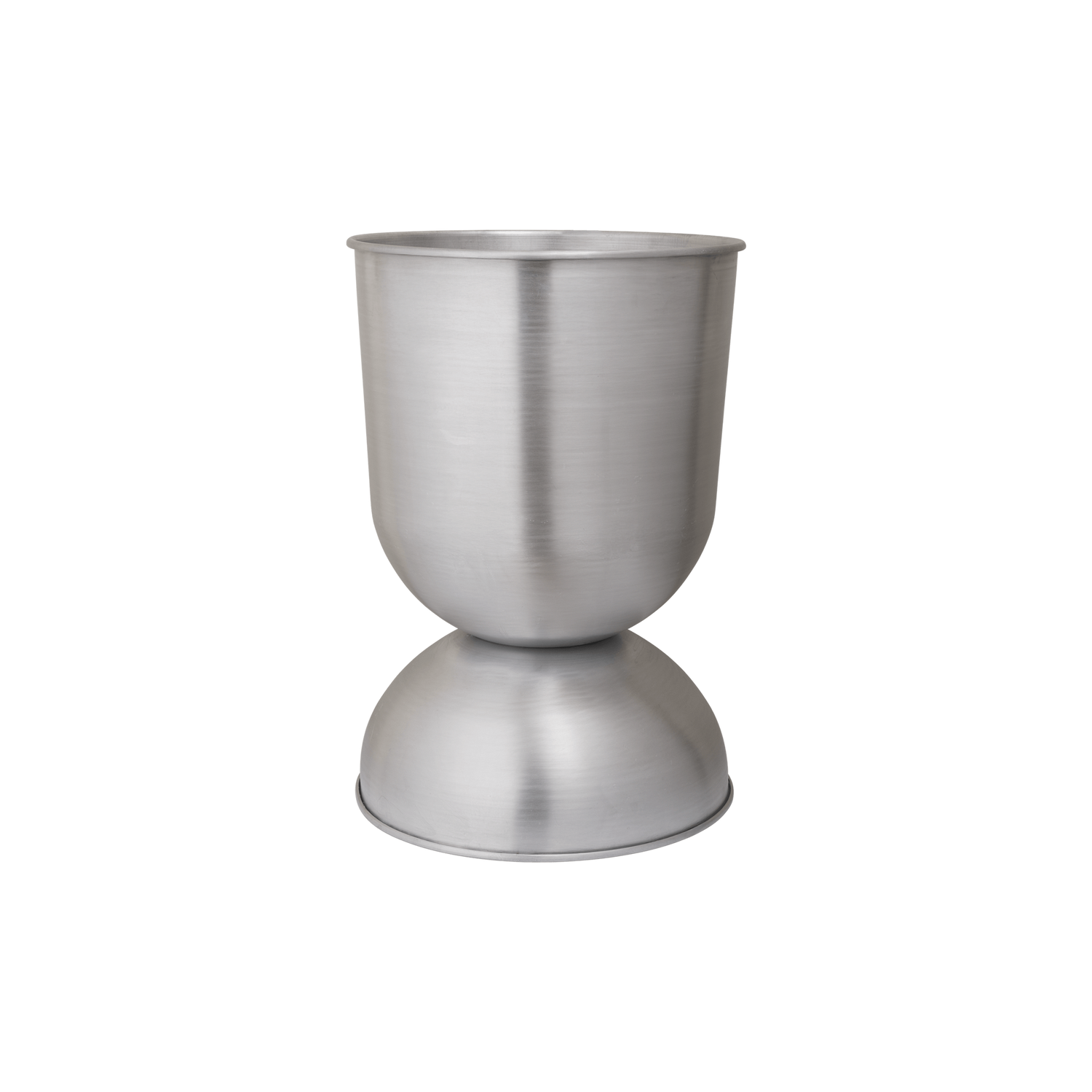 Potte Hourglass Large (H73 x Ø50 cm) i aluminium fra Ferm Living.