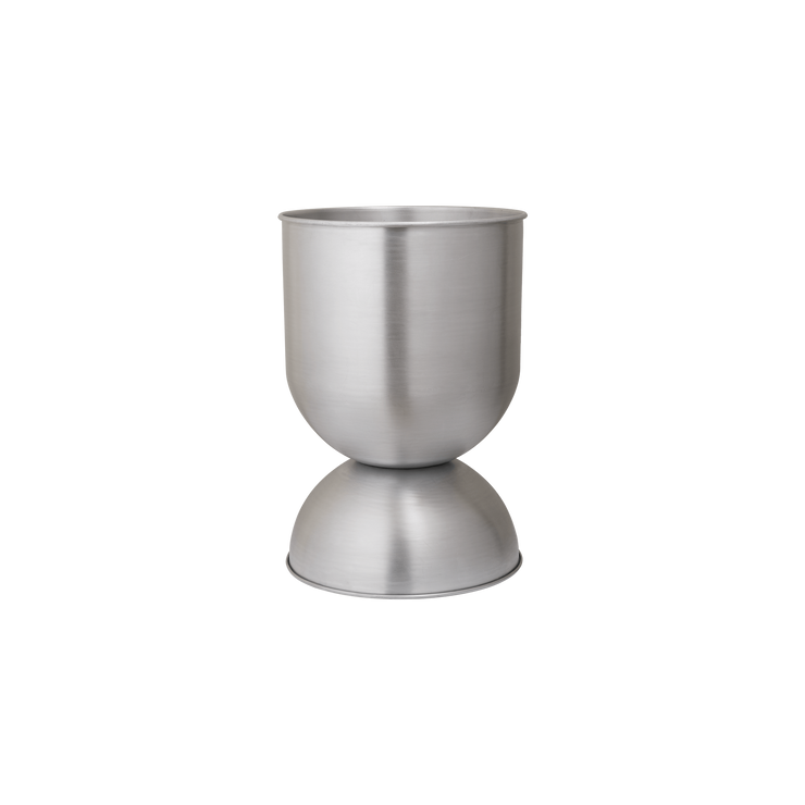 Potte Hourglass Medium (H59 x Ø40 cm) i aluminium fra Ferm Living.