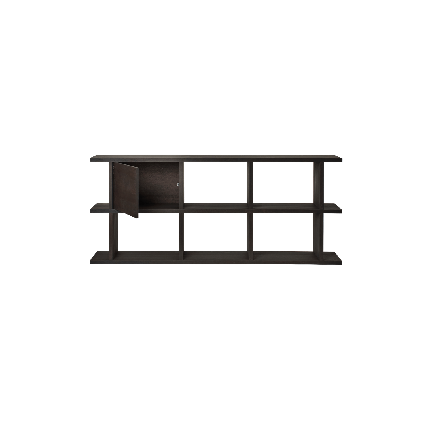 Kona Bookcase Cabinet Insert i mørkbeiset eikefinér fra ferm LIVING.