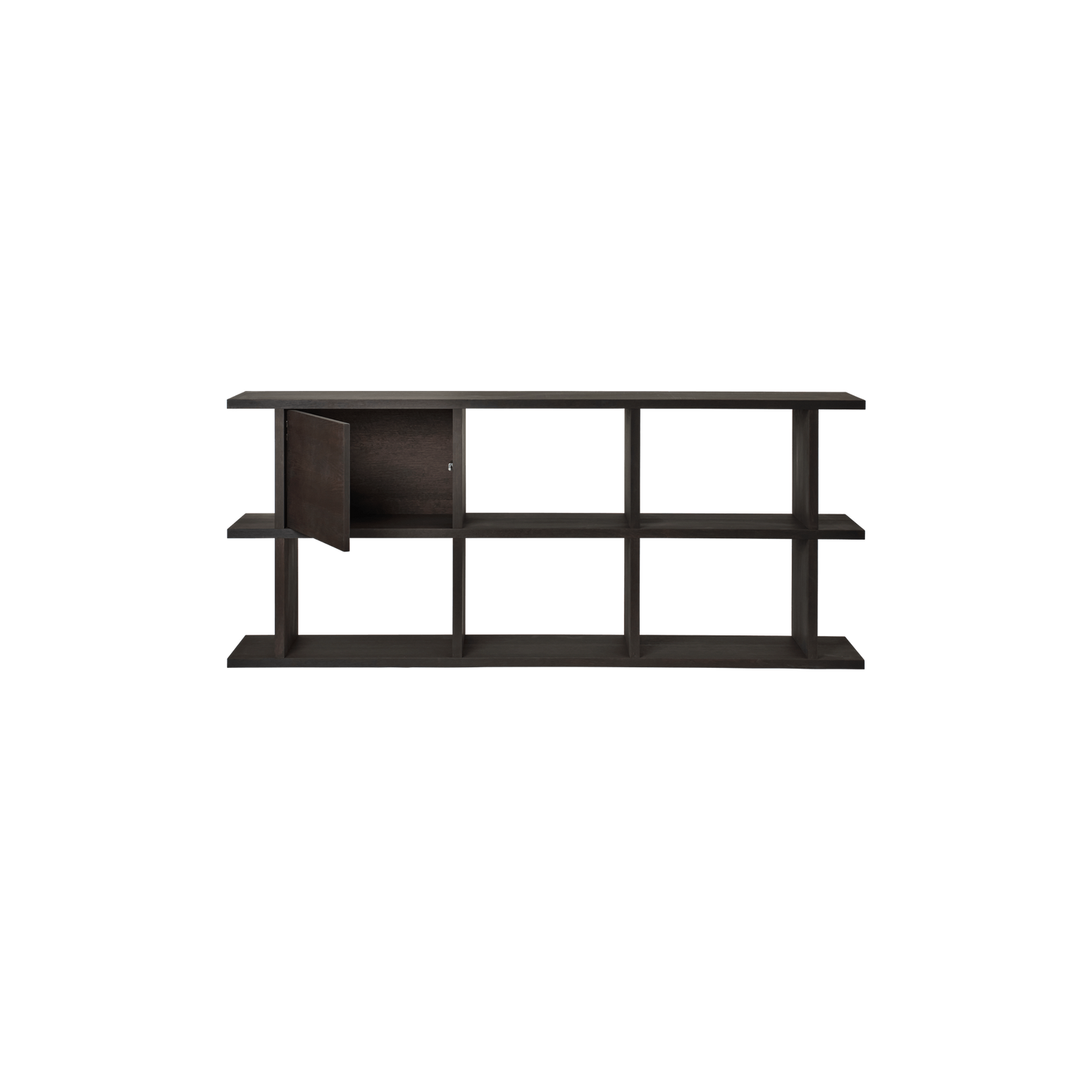 Kona Bookcase Cabinet Insert i mørkbeiset eikefinér fra ferm LIVING.