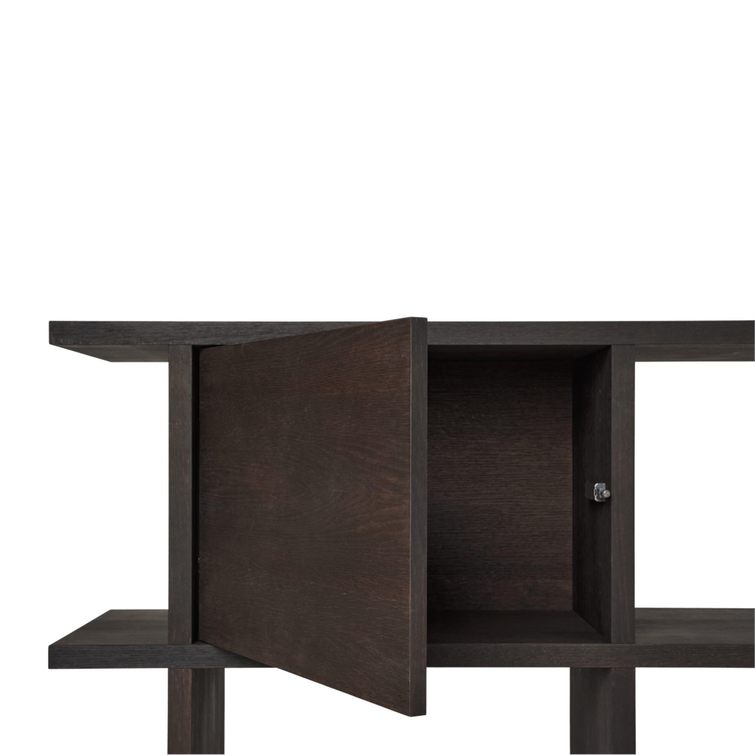 Innsats Kona Bookcase Cabinet Insert i mørkbeiset eikefinér (Dark Stained) fra Ferm Living.