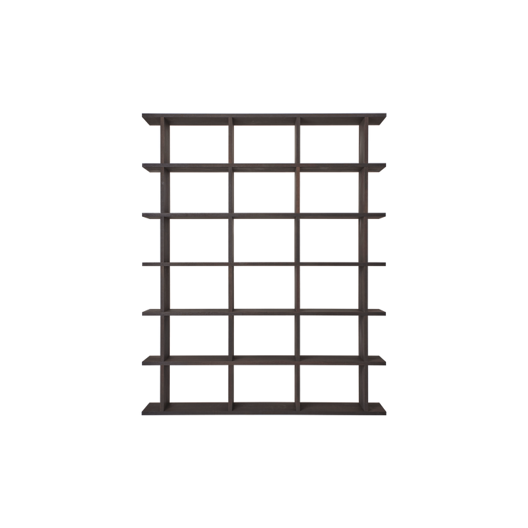 Bokhylle Kona Bookcase 3x6 i naturfarget mørkbeiset eikefinér (Dark Stained fra Ferm Living.