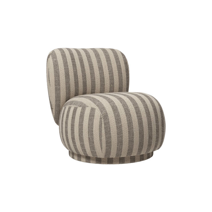 Lenestol Rico Lounge Chair Piccolo i Louisiana - Sand/Off-white fra Ferm Living.