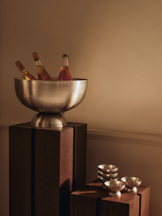 Vinkjøler Tumbled Champagne Cooler fra ferm LIVING i rustfritt stål med tromlet overflate