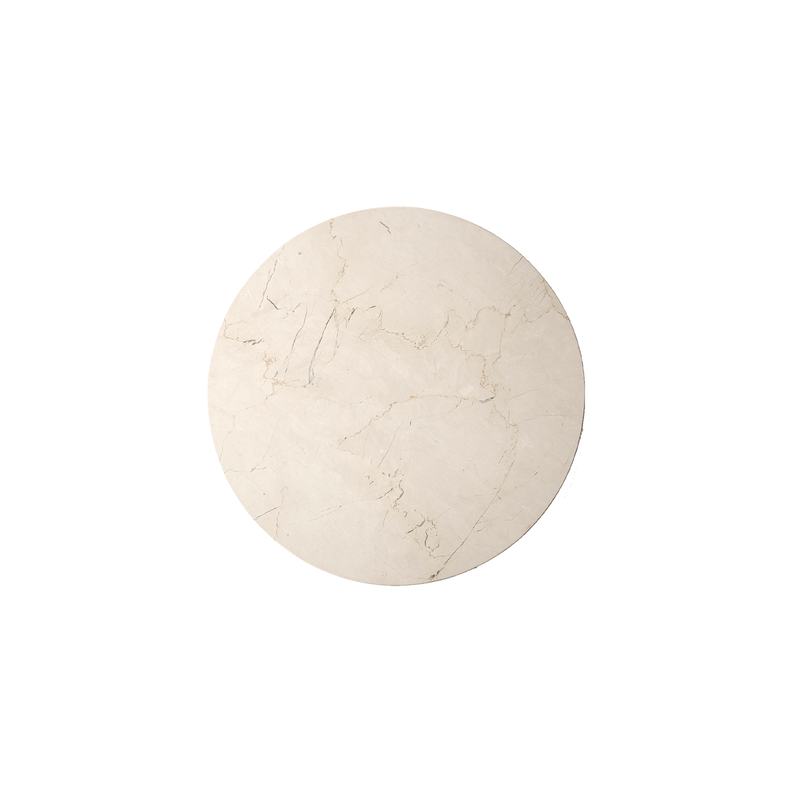 Bordplate i beige/ Crystal Rose Marble til sidebordet Androgyne Side Table Ø40 cm fra Audo Copenhagen.