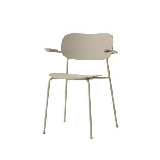 Stolen kommer i en nydelig støvete grønnfarge – Olive – med og uten armlene. Stolene kan stables.