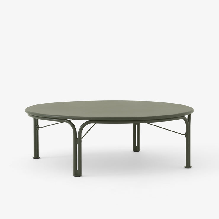 Grønt loungebord til uteplassen, Thorvald SC109 fra &tradition, størrelse Ø115 cm