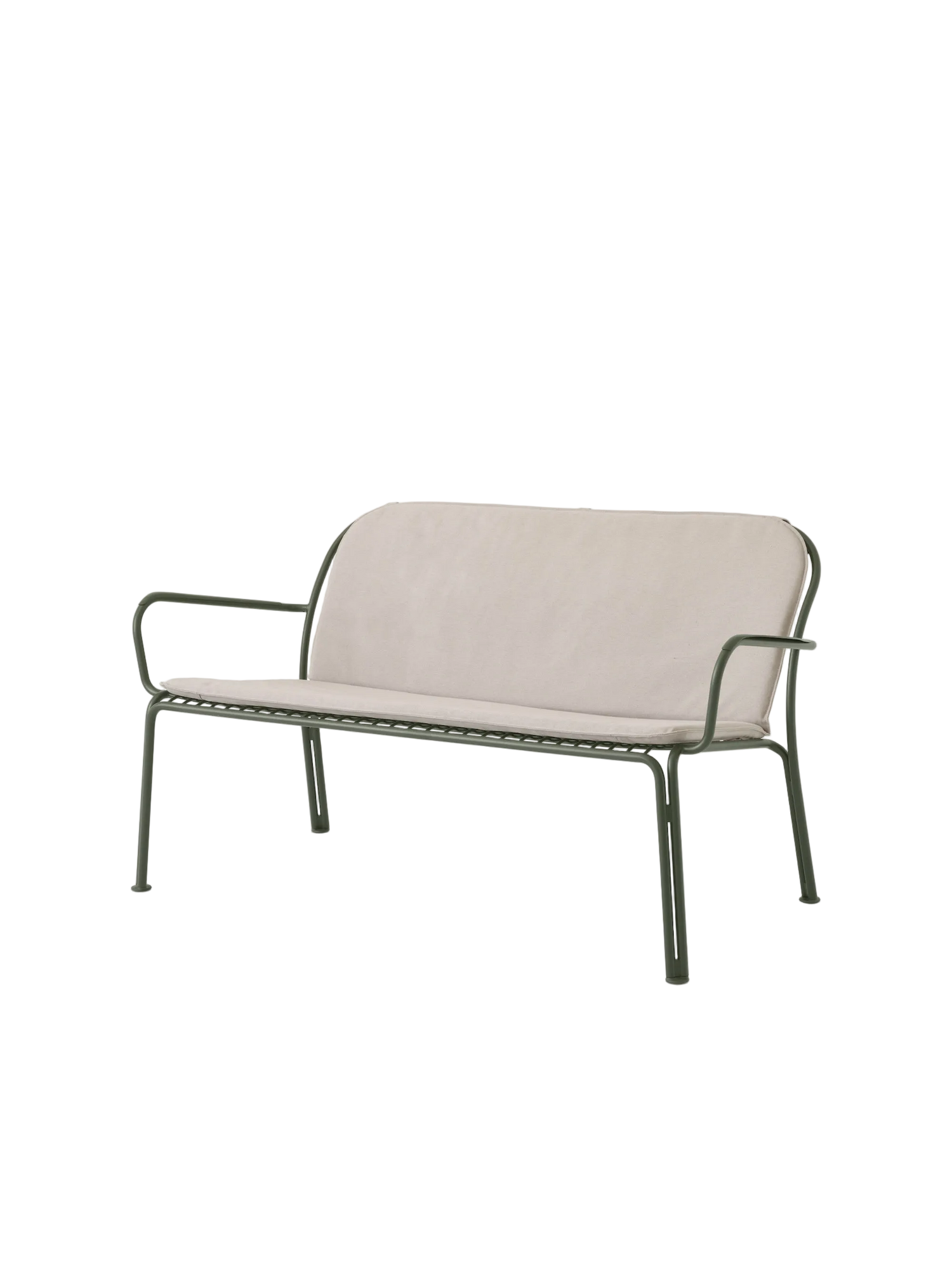 Grønn loungesofa Thorvald SC110 fra &tradition med dobbel sittepute, tekstil Heritage Papyrus