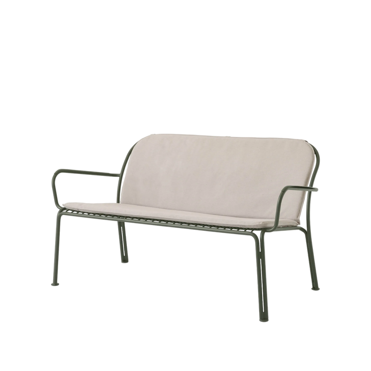 Grønn loungesofa Thorvald SC110 fra &tradition med dobbel sittepute, tekstil Heritage Papyrus