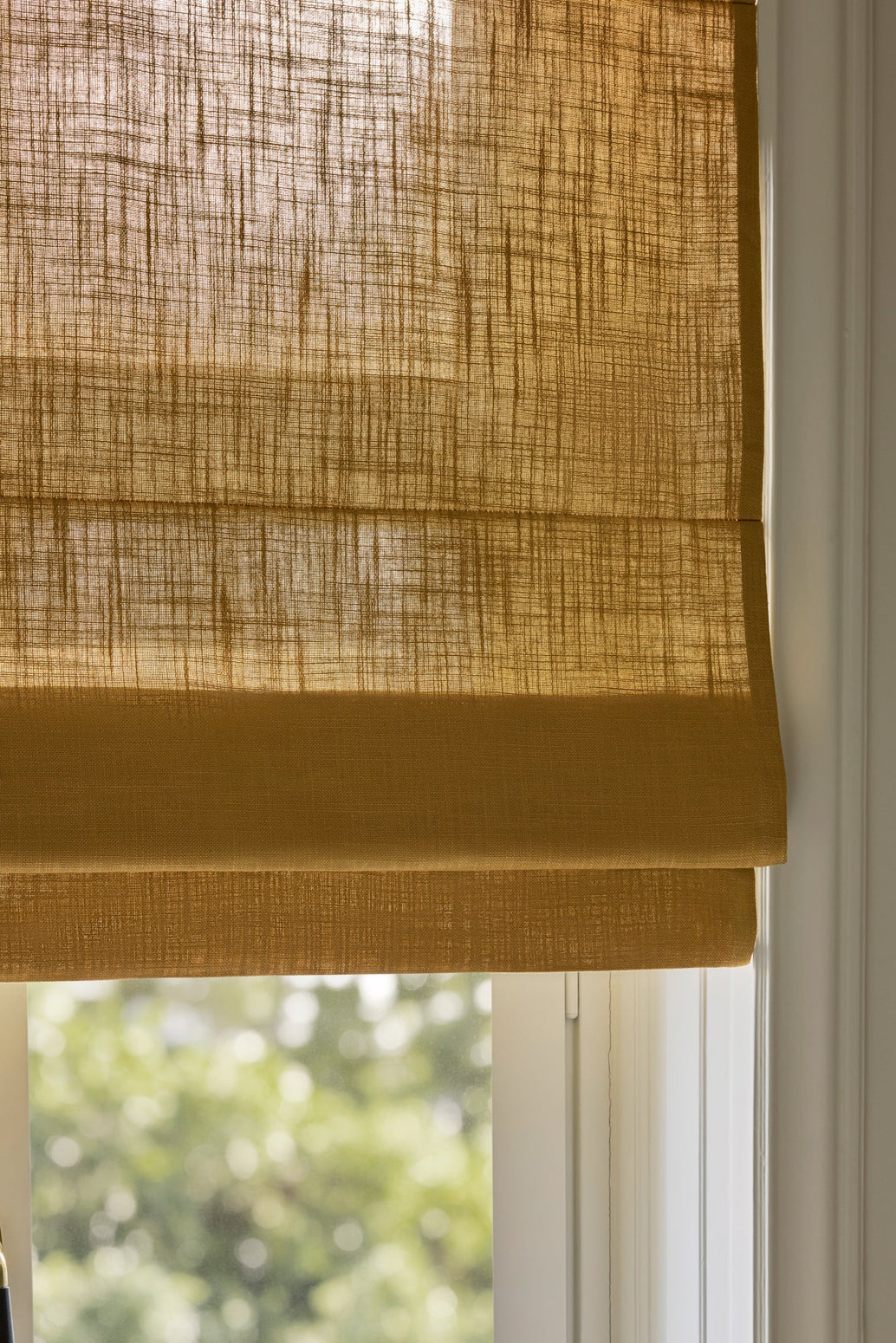 Liftgardin vevd lin fra Gotain i fargen Sennep / Mustard