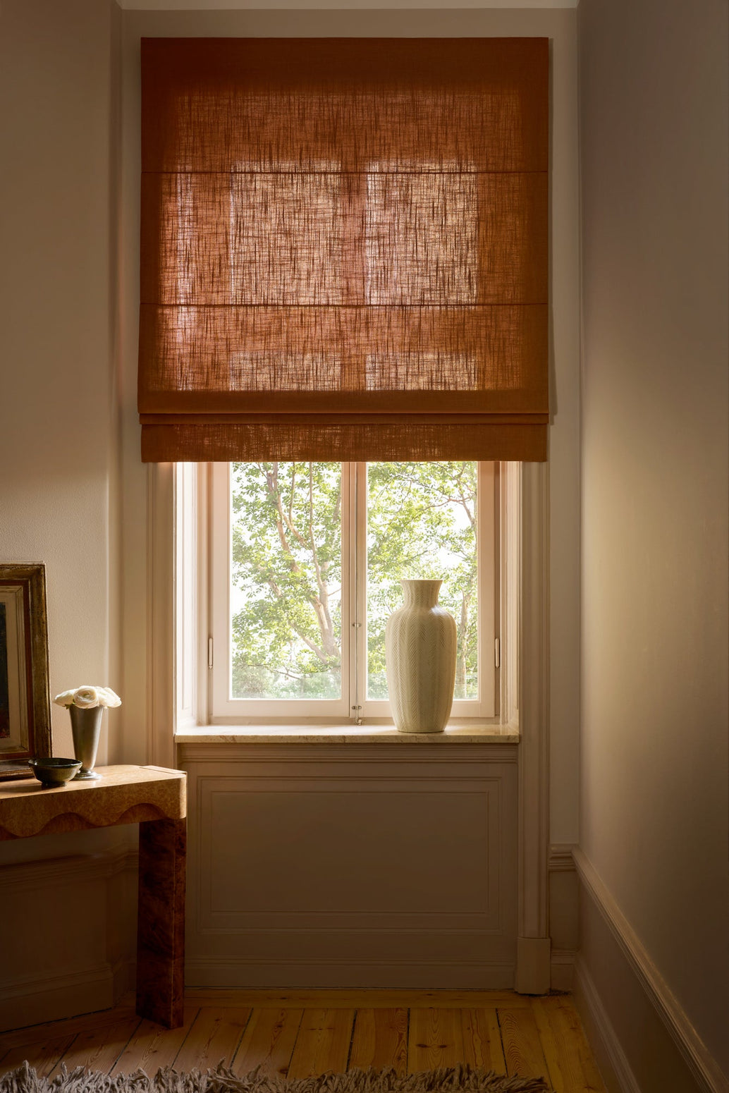 Liftgardin vevd lin fra Gotain i fargen Terracotta