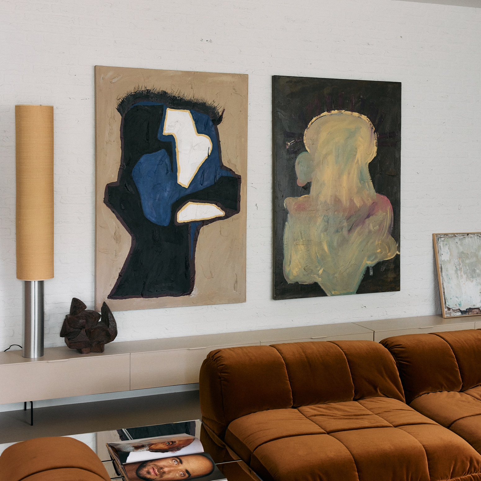 Maleriene på linkanvas Mind Map og Pappagallo 103 x 153 cm av Gabriella Fabien for HK Living.