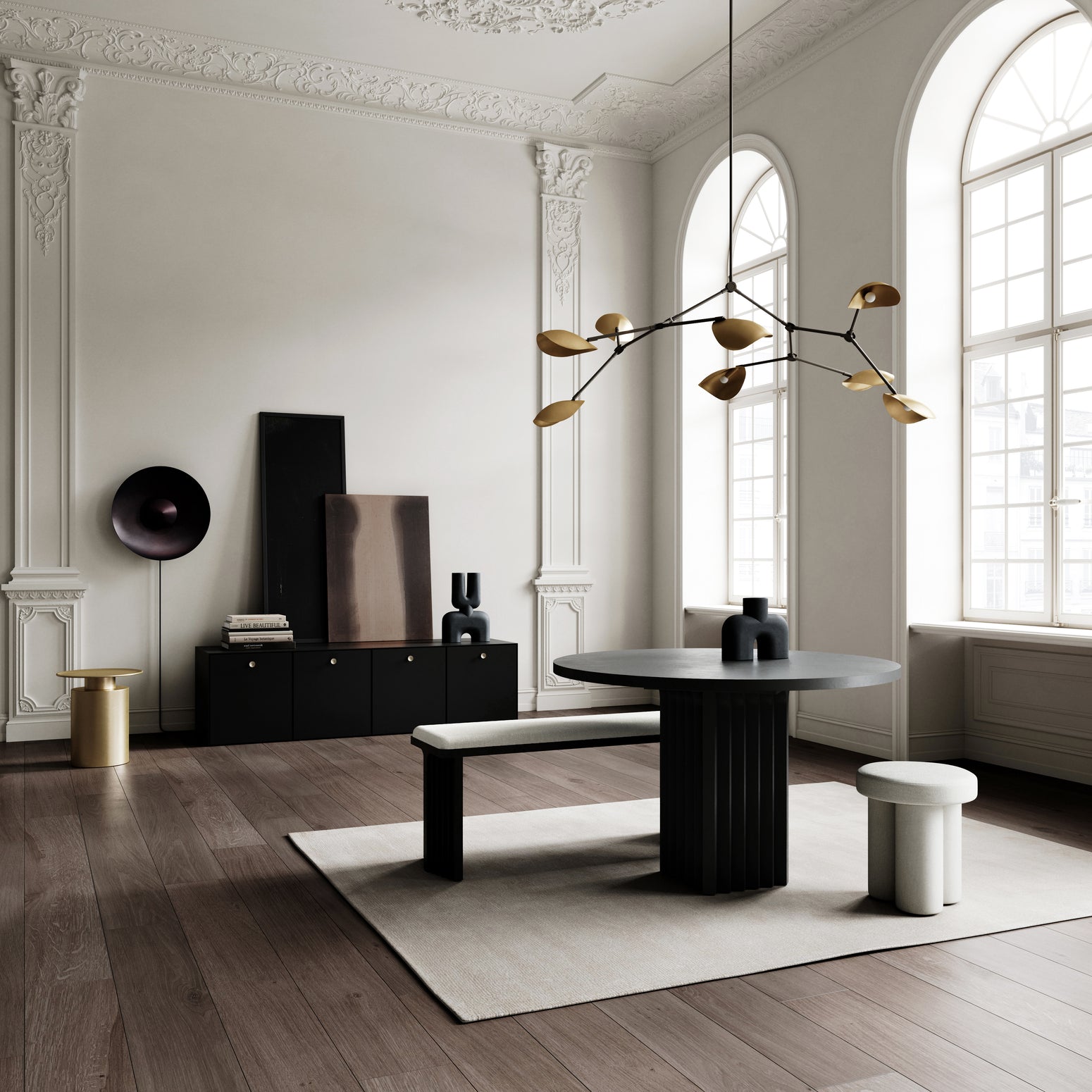 Taklampen Stingray fra 101 Copenhagen med messingfinish.