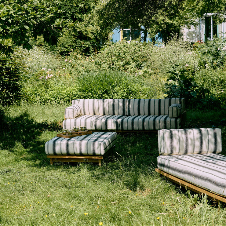 Sofa Outdoor Teak fra HK Living i tekstilet Chalkstripe