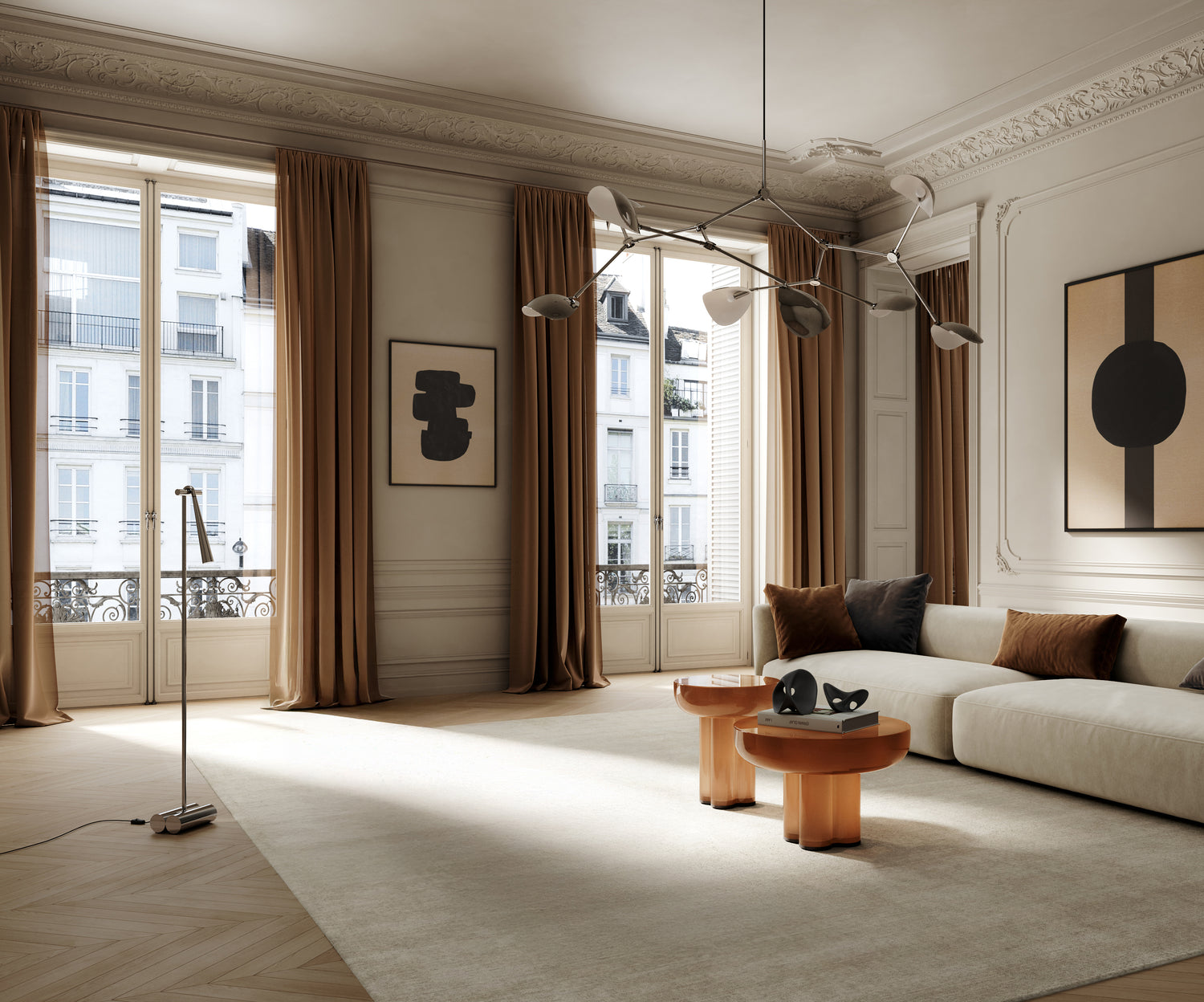 Taklampen Stingray Grande fra 101 Copenhagen i krom