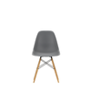 Spisestol Eames Plastic Side Chair RE DSW fra Vitra, med ben i ask og grått sete (Granite grey)