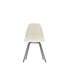 Spisestol Eames Plastic Side Chair RE DSX fra Vitra, med svarte ben og kremfarget sete (Pebble)