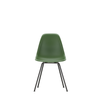 Spisestol Eames Plastic Side Chair RE DSX fra Vitra, med svarte ben og grønt sete (Forest)