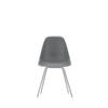 Spisestol Eames Plastic Side Chair RE DSX fra Vitra, med ben i krom og grått sete (Granite grey)