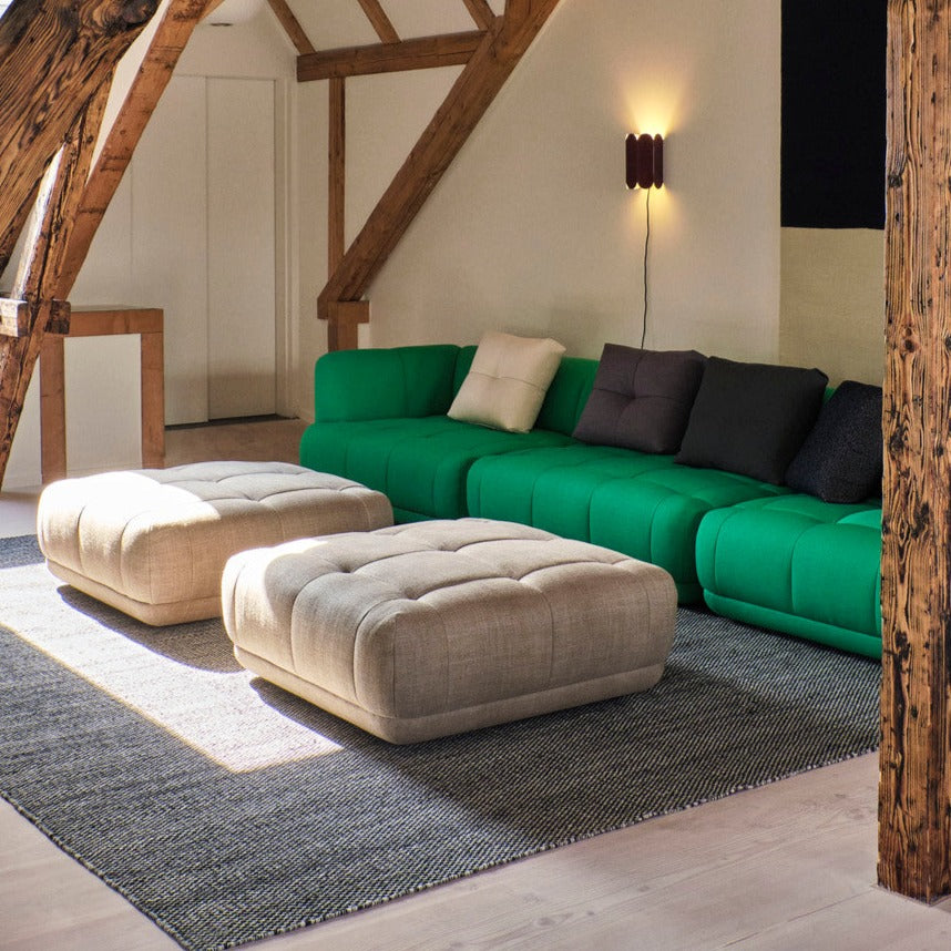 Ullteppet Moiré Kelim i 200x300 cm i fargen Black.