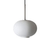 Taklampen Arkivlampe 4169 fra Hadeland Glassverk i matt hvitt sandblåst glass med stålfarget oppheng. Small.