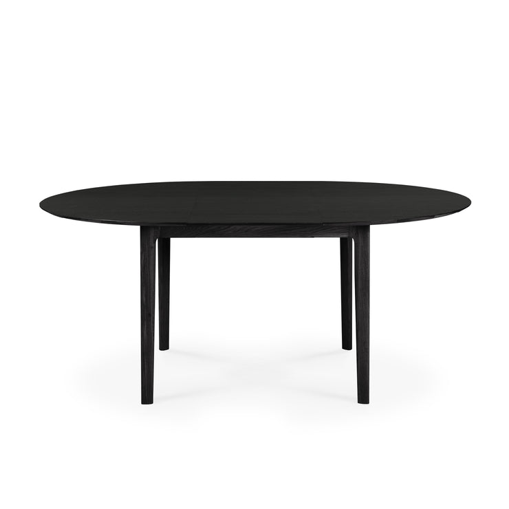 Spisebord Bok Dining Table Extendable Round fra Ethnicraft med finish i svartlakkert eik
