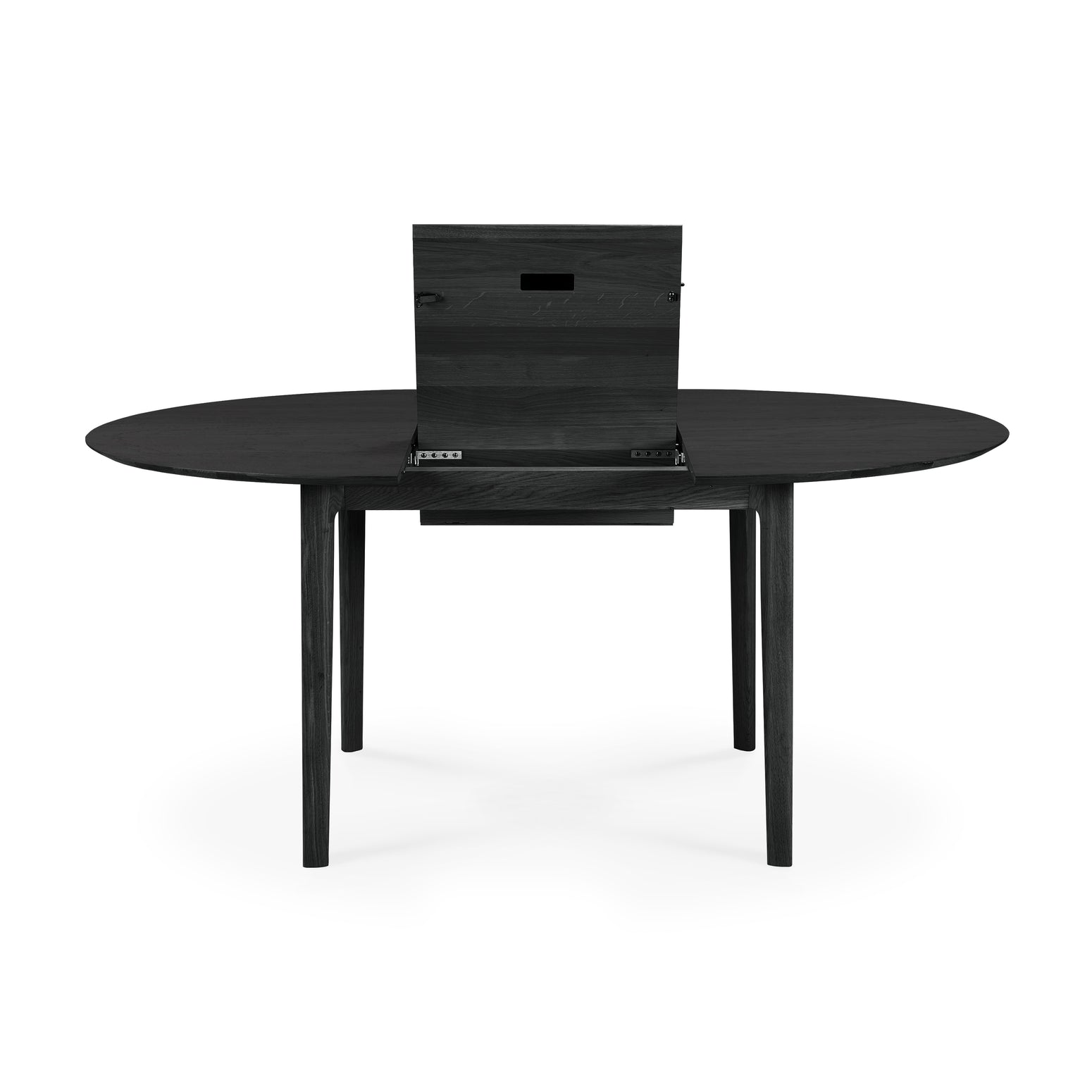 Spisebord Bok Dining Table Extendable Round fra Ethnicraft med finish i svartlakkert eik