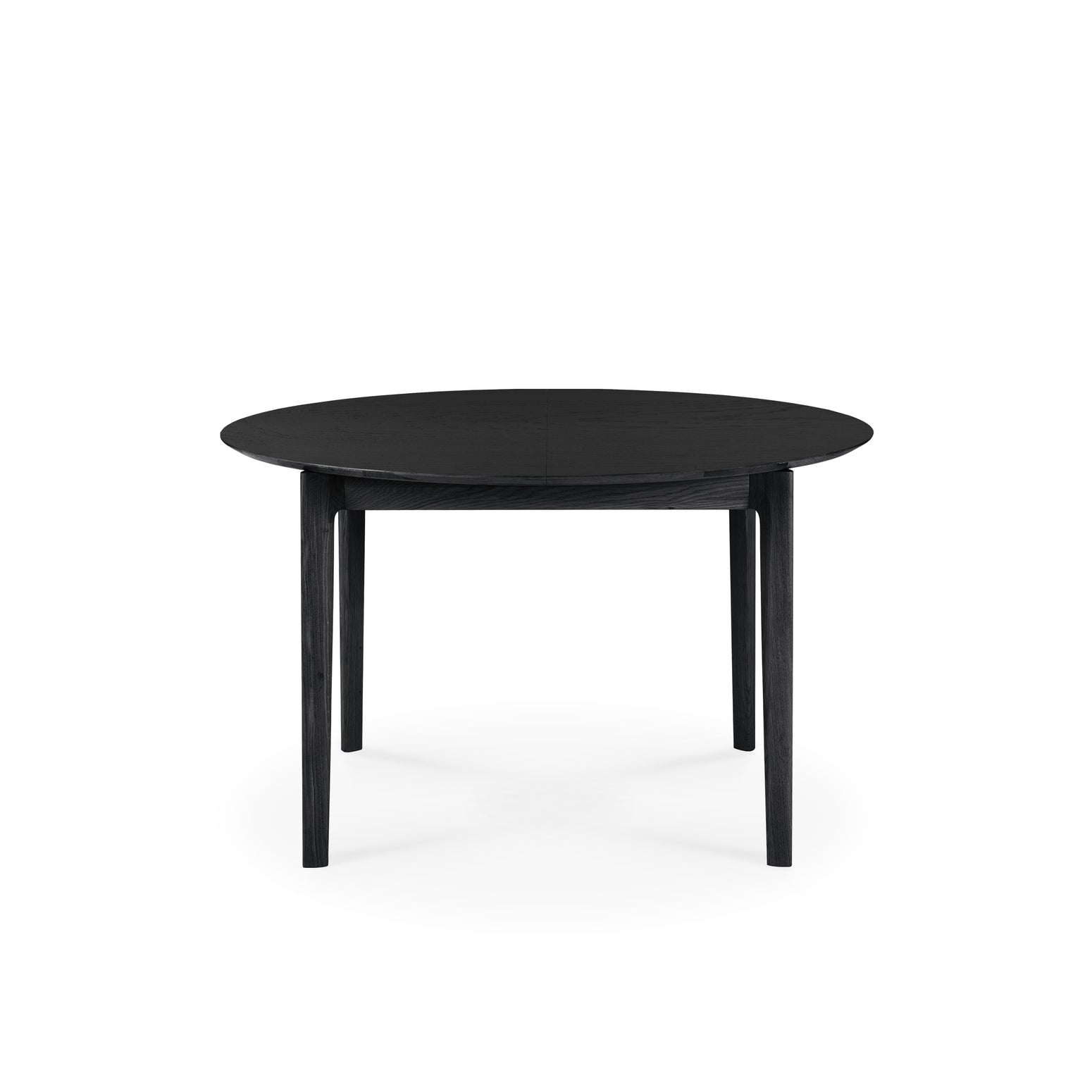 Spisebord Bok Dining Table Extendable Round fra Ethnicraft med finish i svartlakkert eik
