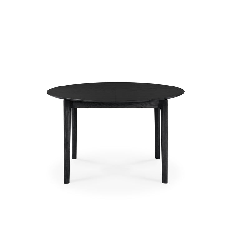 Spisebord Bok Dining Table Extendable Round fra Ethnicraft med finish i svartlakkert eik