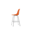 Barstol Eames Plastic Stool RE Medium, ben i krom og sete i fargen Rusty orange