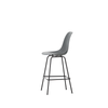 Barstol Eames Plastic Stool RE Medium, svarte ben og sete i fargen Granite grey