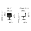 Mål på kontorstolen Soft Pad Chair EA 231 fra Vitra