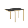 Foldebord Aalto Table Foldable DL81C fra Artek, i heltre bjørk med bordplate i svart linoleum, utslått