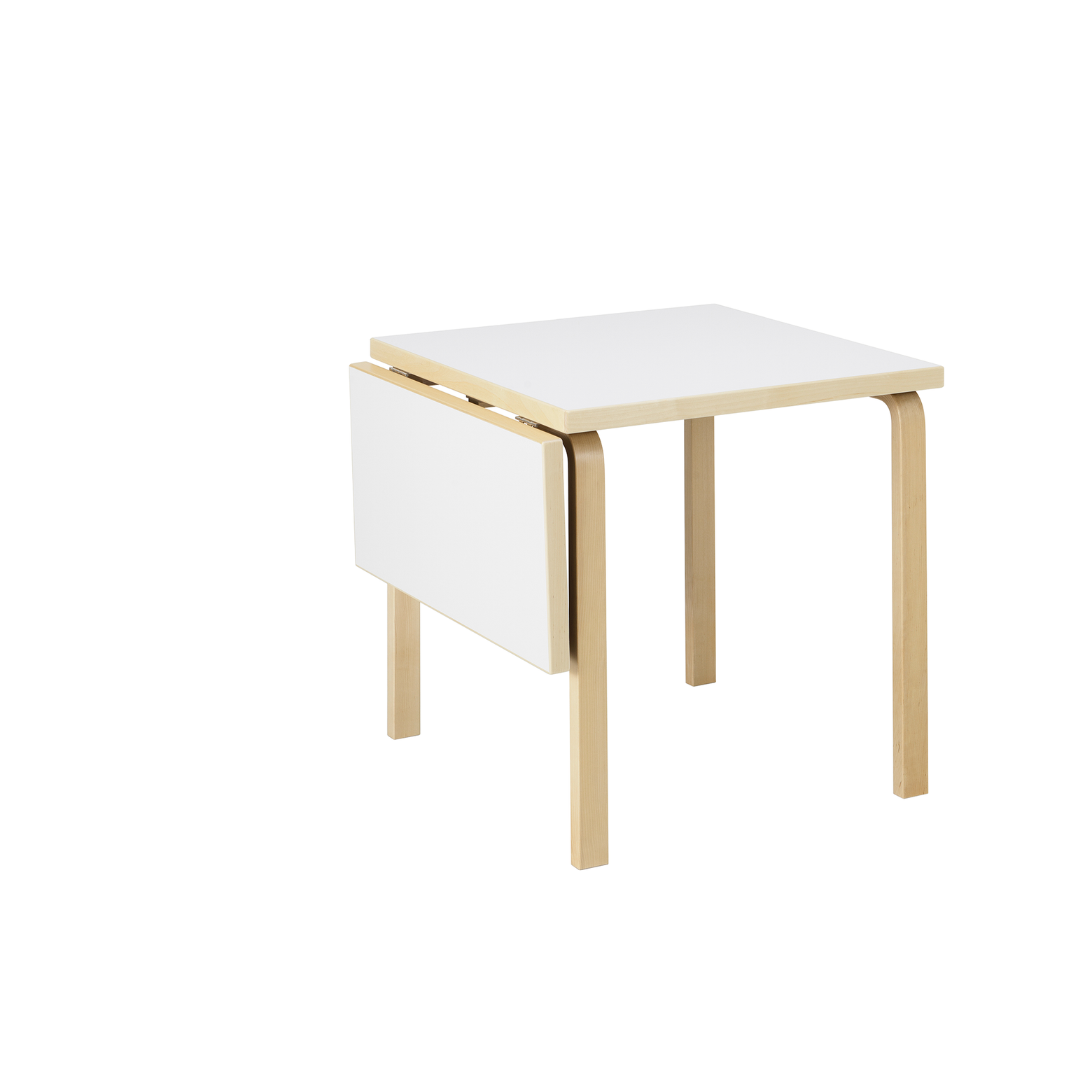 Foldebord Aalto Table Foldable DL81C fra Artek, i heltre bjørk med bordplate i hvit laminat