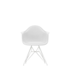 Spisestol Eames Plastic Armchair RE DAR fra Vitra, med hvite ben og hvitt sete (Cotton white)