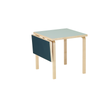 Begrenset opplag: Foldebord Aalto Table Foldable DL81C fra Artek, i heltre bjørk med bordplate i tofarget linoleum (Vapour /Smokey Blue)