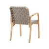 Spisestol Armchair 45 fra Artek: Klarlakkert bjørk med flettet lin (natural / black) og armlener i rotting